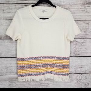 Madewell Fringed Jaquard Sweater Tee Size …